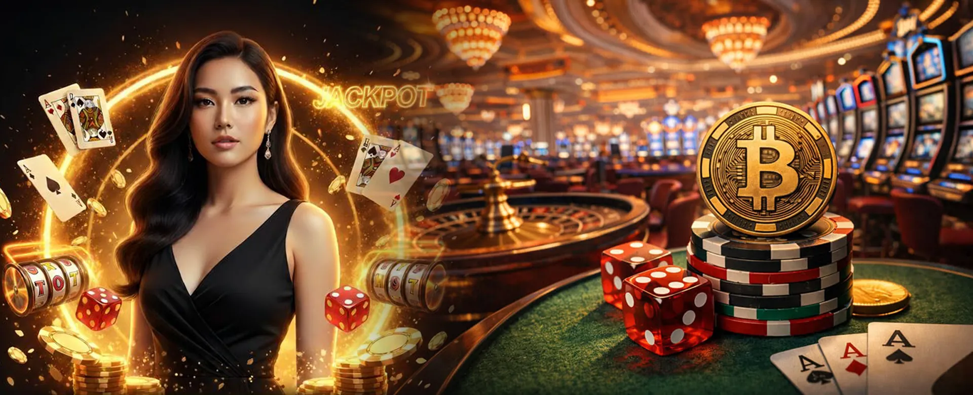 Vibrant live casino table with cards and chips